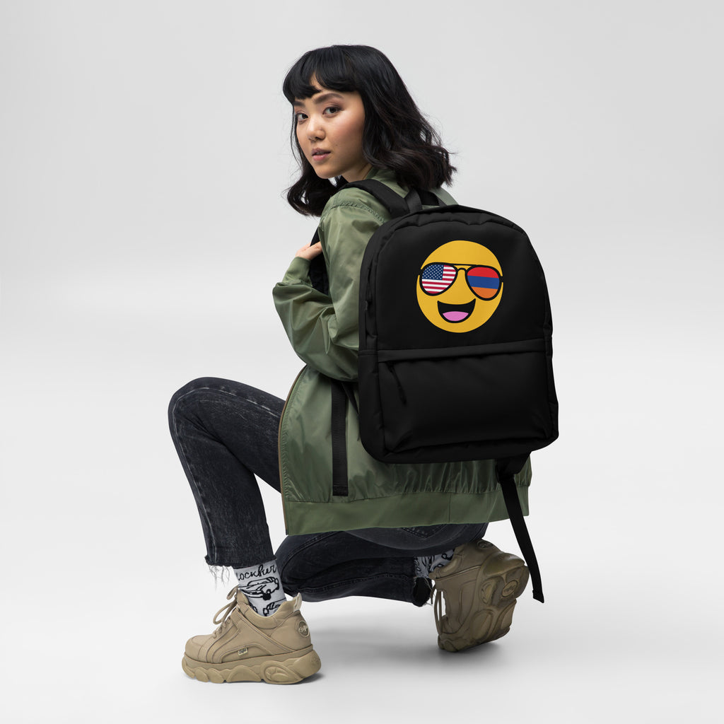 happy face mini backpack Armenian American Smiley Face Backpack – The Hye Line