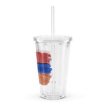 Armenian Flag Clear Plastic Tumbler 16 oz.