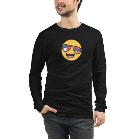 Armenian American Smiley Face Long Sleeve T-Shirt
