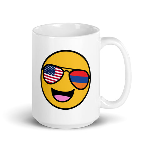 Armenian American Smiley Face 15 oz. Mug