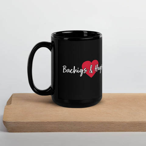 Bachigs & Hugs 15 oz. Black Glossy Mug