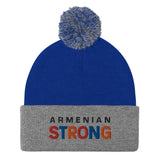 Armenian Strong Embroidered Pom-Pom Beanie