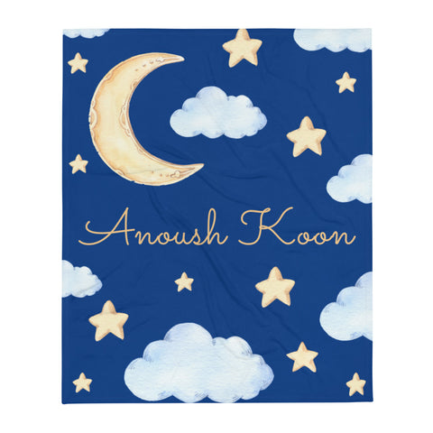 Anoush Koon Throw Blanket Dark Blue