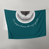Coffee Cup Fortune Throw Blanket Teal